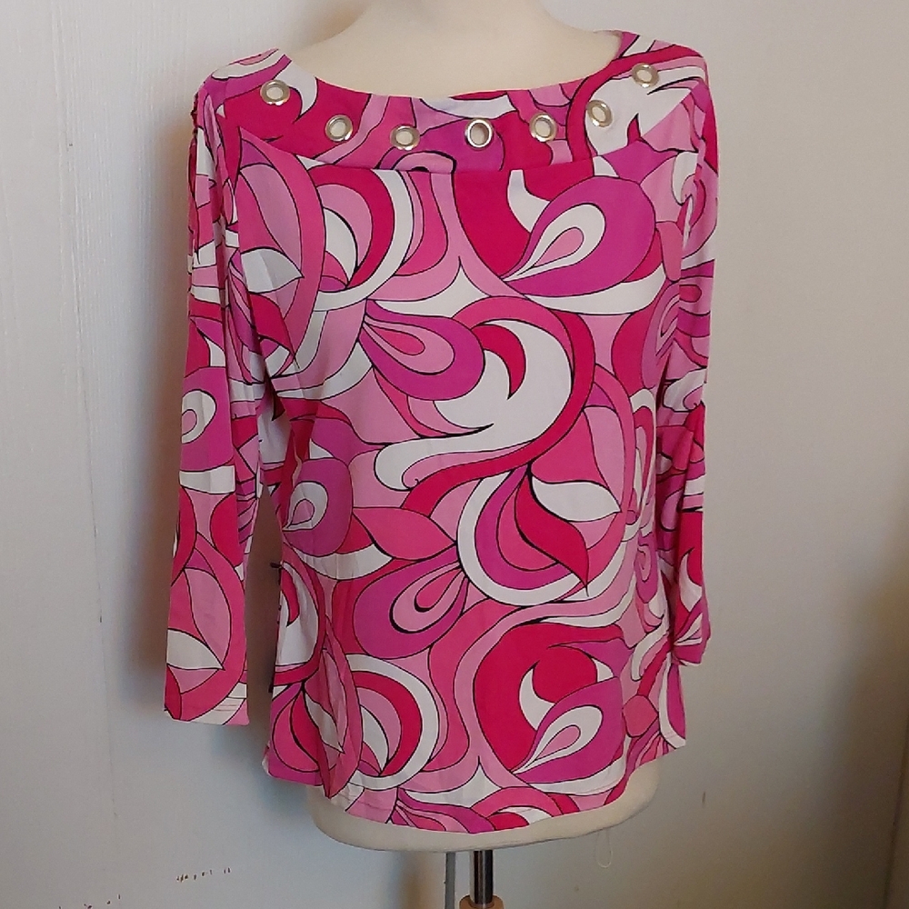 Vintage Pink Patterned Women's Top